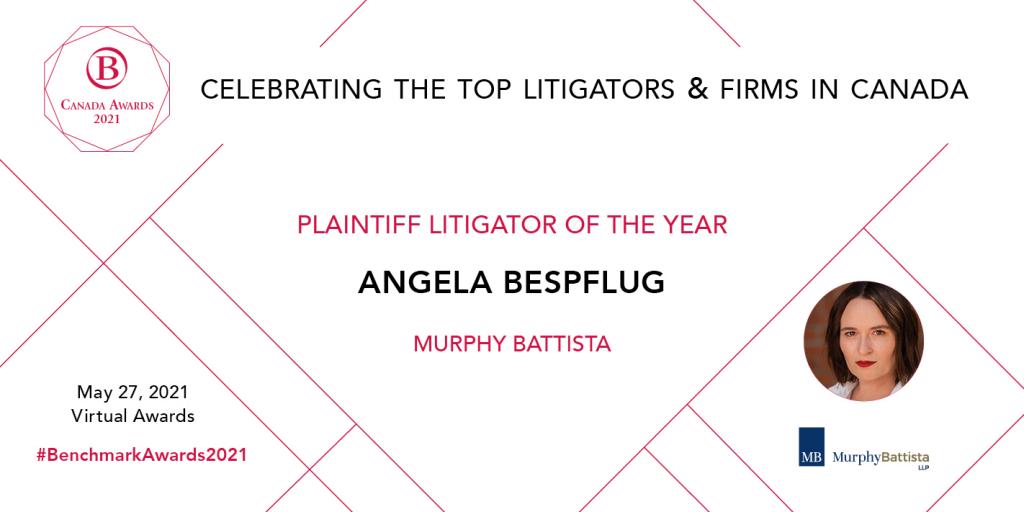 Angela Bespflug Plaintiff Litigator of the Year 2021