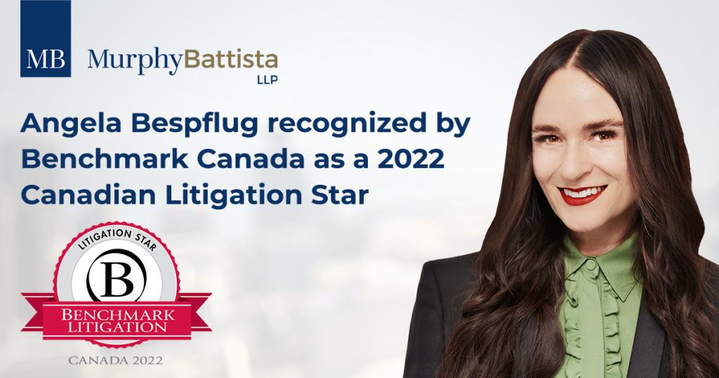 Angela Bespflug recognized as Benchmark Canada Litigation Star 2022