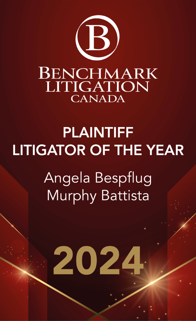 Angela Bespflug, Plaintiff Litigator of the Year 2024 - Benchmark Litigation Canada 